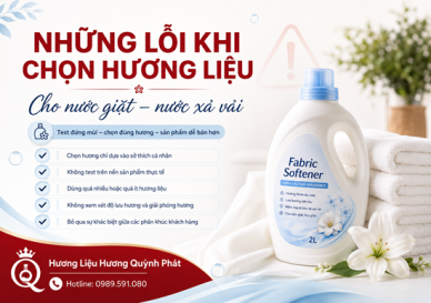 Những lỗi thường gặp khi chọn hương liệu cho nước giặt – nước xả